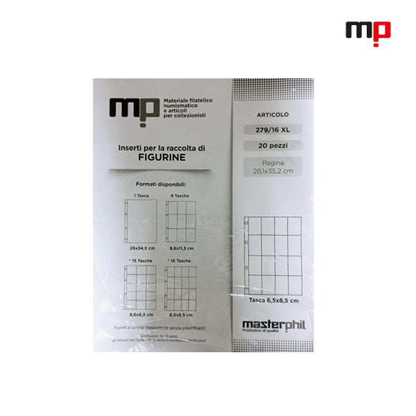 Master Phil plastic sleeves pages XL 279/16 (16 pockets)